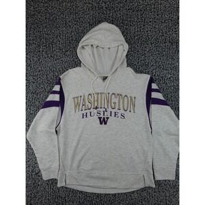 CSA Washington Huskies Hoodie Mens Medium‎ Grey Good Striped Sleeves NCAA